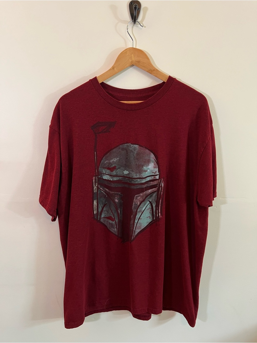Star Wars Boba Fett Graphic T Shirt Men’s 2X Red Mandalorian Disney Tee